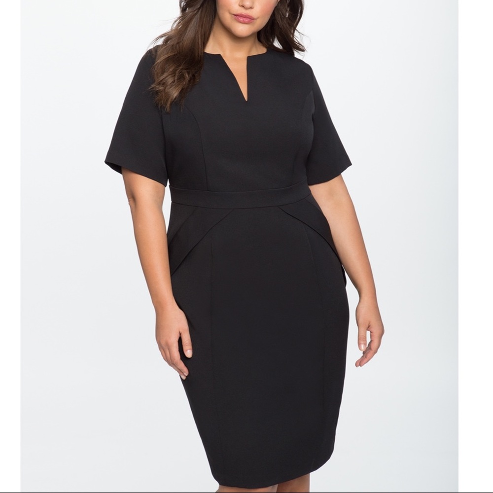 COPY - Eloquii Black Cocktail Evening Sheath Dress